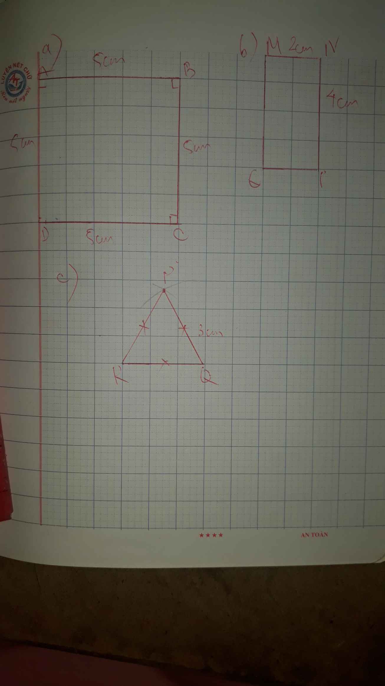 a) Cho đoạn thẳng BC = 4cm. Vẽ tam giác đều ABC. Có thể vẽ được ...