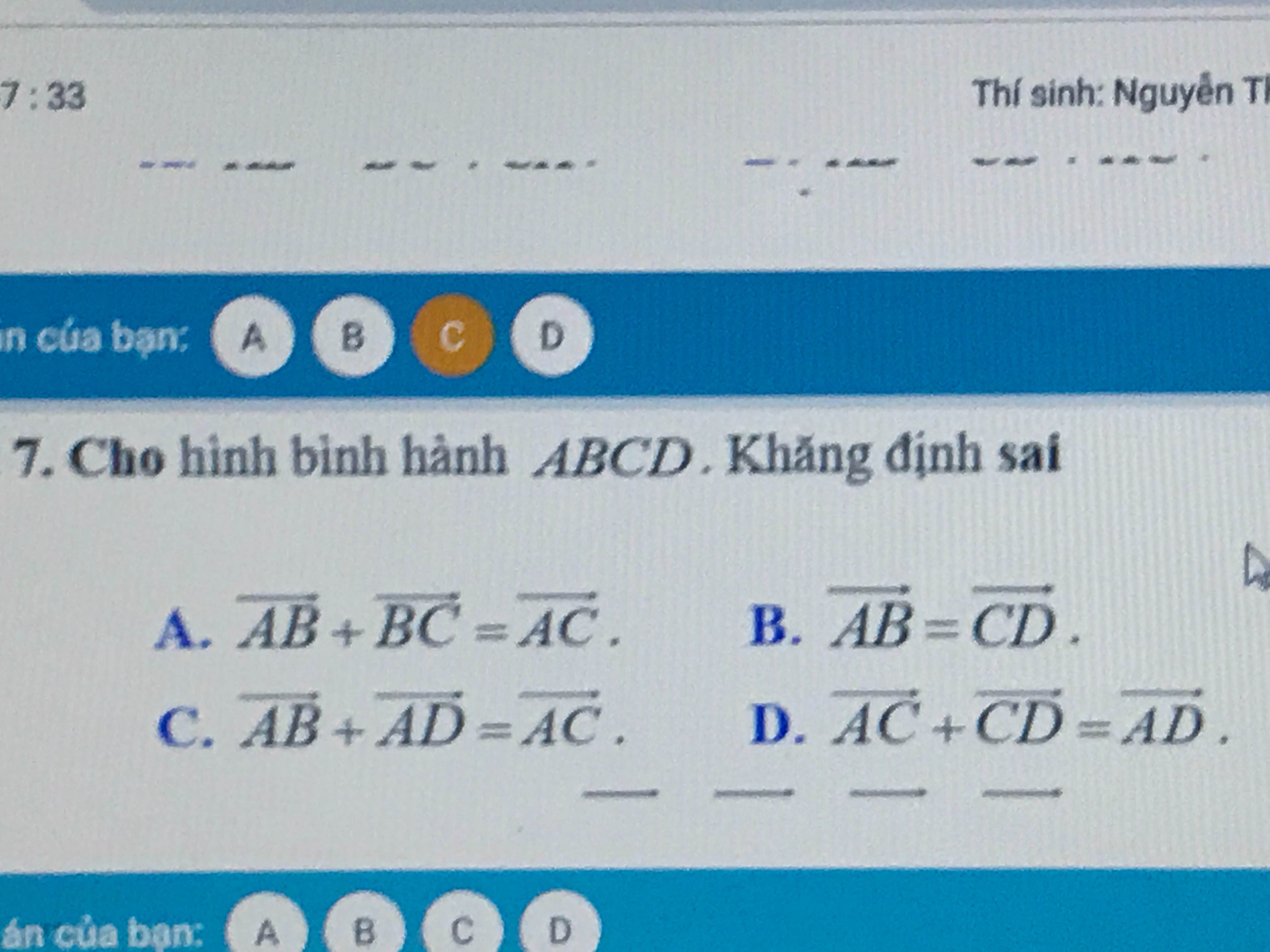 Cho hình bình hành ABCD khẳng định nào đúng: Phân tích chi tiết và ứng dụng