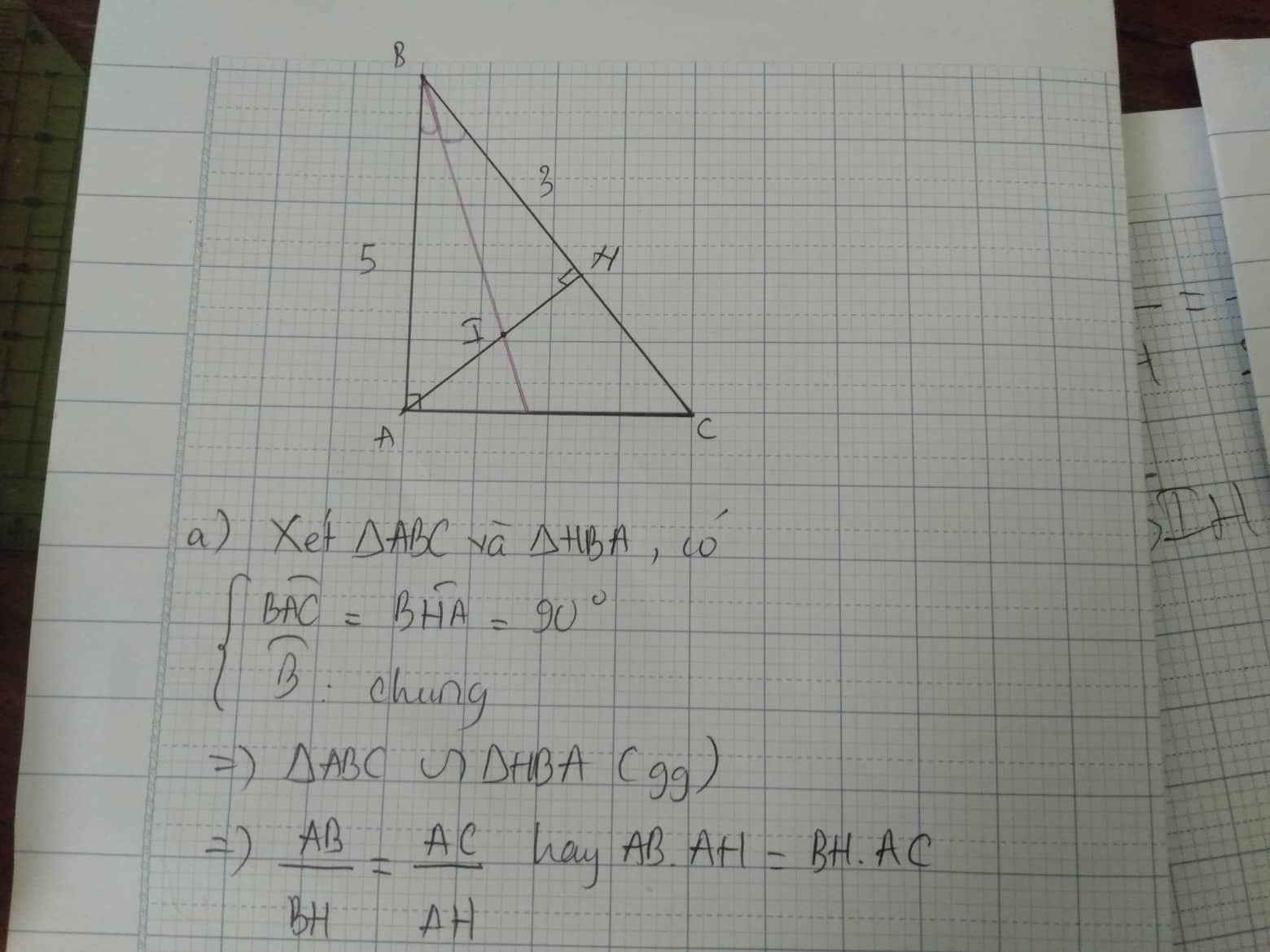 Cho tam giác ABC vuông tại A đường cao AH a Chứng minh tam giác ABC