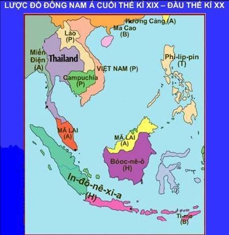 Lược đồ Đông Nam Á cuối thế kỉ XIX- đầu thế kỉ XX
