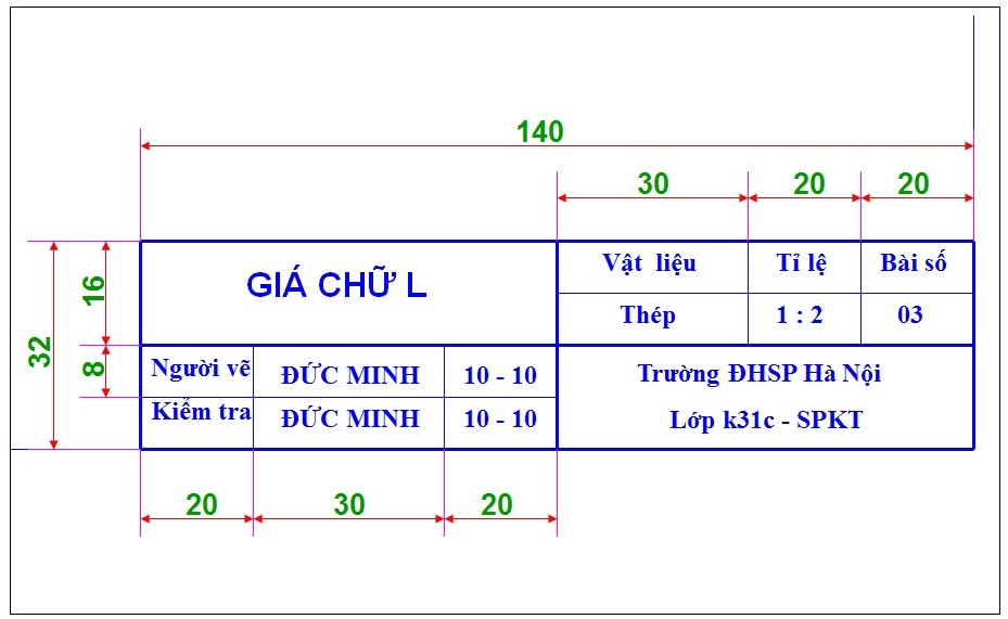 Cách kẻ khung vẽ khung tên công nghệ 11 đẹp và tinh tế