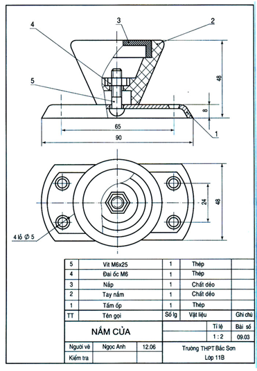 Lập bản vẽ chi tiết của sản phẩm cơ khí: \