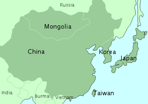Bản đồ khu vực Đông Bắc Á
