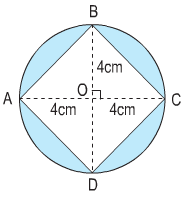 Trên hình bên, hãy hình diện tích:a) Hình vuông ABCD.b) Phần đã tô màu của hình tròn. - Hoc24
